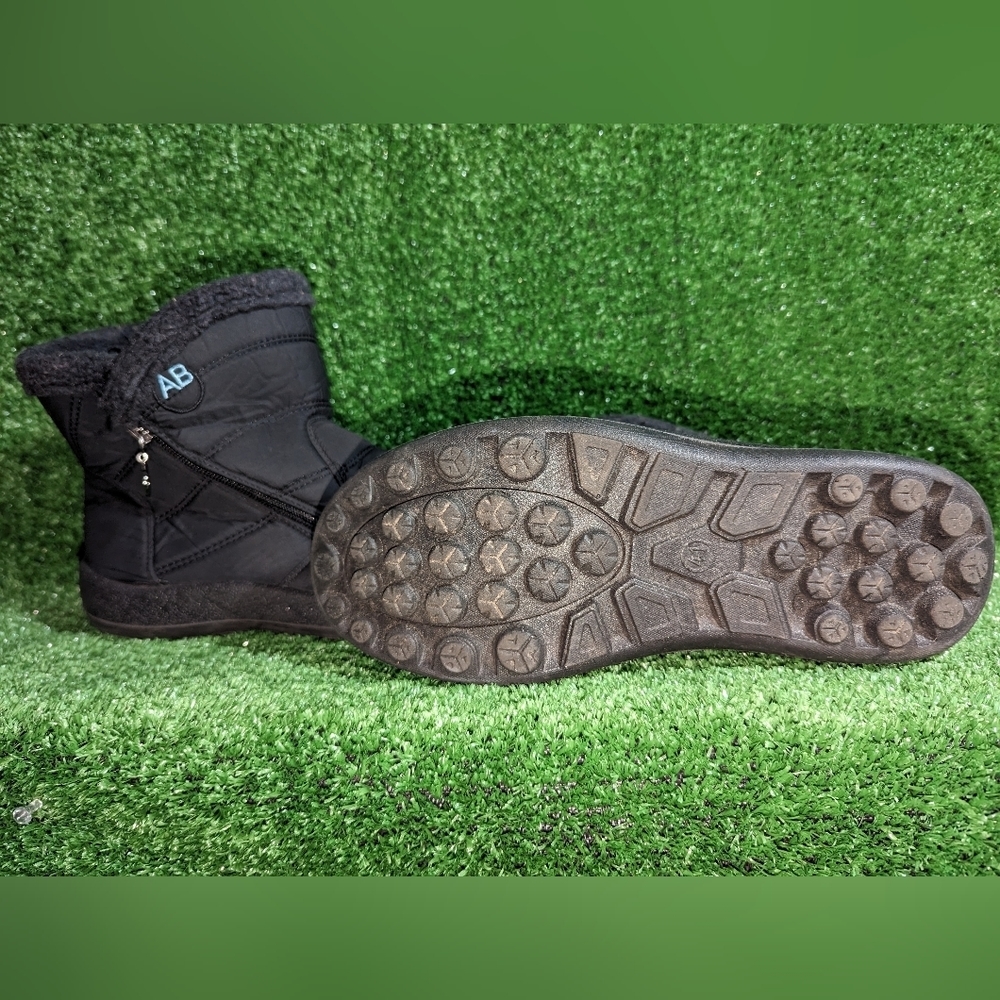 Round Toe Side Zipper Winter Snow Boots, Plush Inner Thermal Waterproof Non Slip - Picture 3 of 5